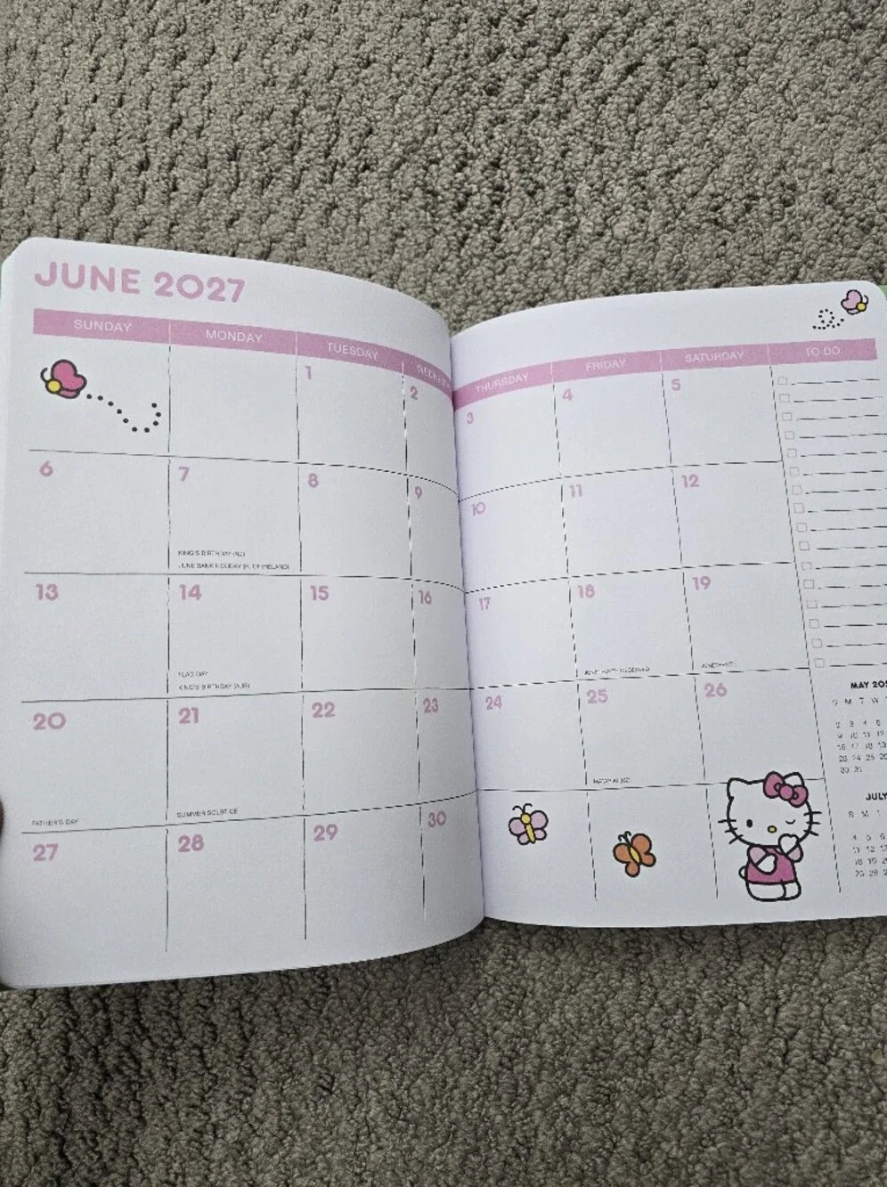 Hello Kitty Pink & Blue 2027 Planner with Elastic Closure